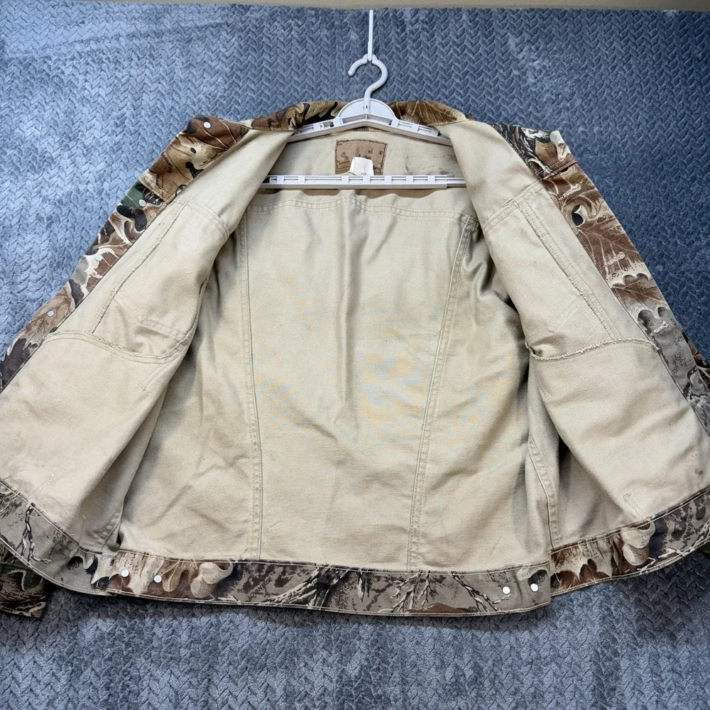 Vintage Wrangler Rugged Wear Camo Jacket Advantage Men's XL Denim Trucker USA